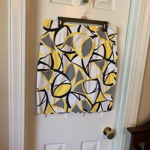 Yellow gray pencil skirt size 12